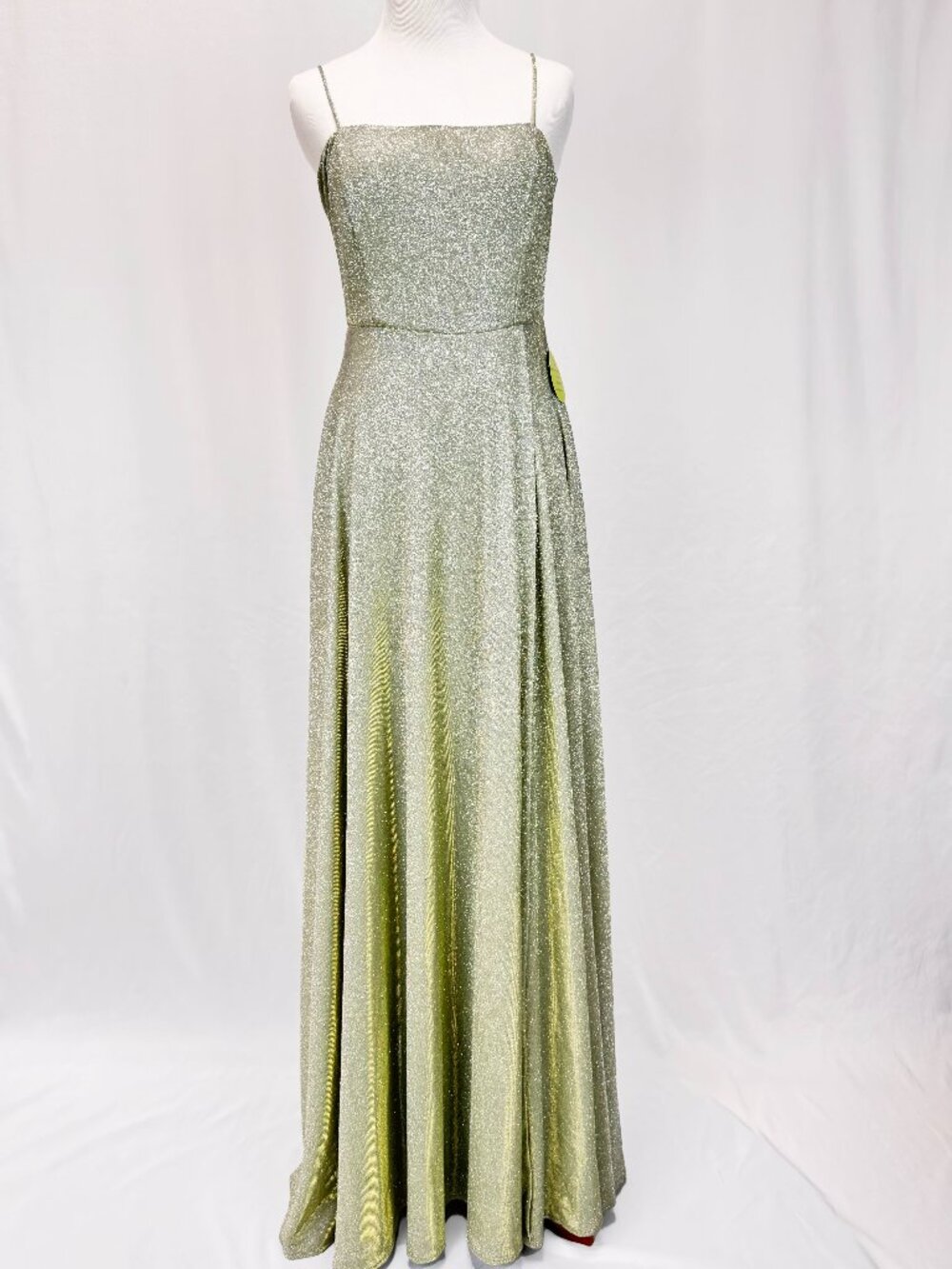 Women's Sage Silver Floor Length Prom Dress Bridemaid Gown Size S